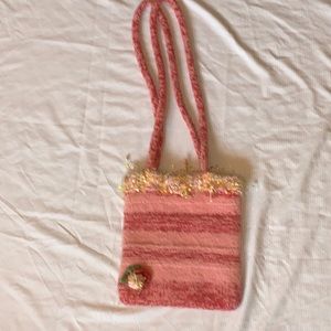 Felt bag pink flowery never used